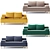 Velvet Lins Colorful Sofa Trend 3D model small image 2