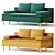 Velvet Lins Colorful Sofa Trend 3D model small image 4