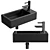 Black Matte Wiesbaden Color Wash Basin 3D model small image 1