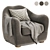 Elegant Bacio Lounge Chair 3D model small image 3