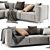 Stylish Cassina Mex L-Shaped Sofa 3D model small image 3