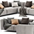 Stylish Cassina Mex L-Shaped Sofa 3D model small image 4