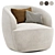 Luxurious Ivory Boucle Accent Chair 3D model small image 1