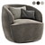 Luxurious Ivory Boucle Accent Chair 3D model small image 2