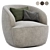 Luxurious Ivory Boucle Accent Chair 3D model small image 3