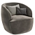 Luxurious Ivory Boucle Accent Chair 3D model small image 6