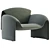 Elegant Le Club Armchair Design 3D model small image 2