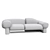 Elegant Overlay Oak Silk Sofa 3D model small image 4