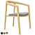 Teak Solid Dining Armchair 3D model small image 4
