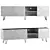 Leman-2 TV Stand, Marble Finish 3D model small image 1