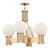Elegant Deco Brushed Nickel Chandelier 3D model small image 1