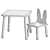 Kids' Table and Chair Set 3D model small image 4