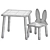 Kids' Table and Chair Set 3D model small image 5