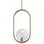Elegant Gold Oval Pendant Light 3D model small image 1