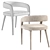 Elegant Lisette Velvet Dining Armchair 3D model small image 6