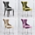 Multi-Color Floral Velvet Chair 3D model small image 4