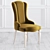  Floral Velvet Wooden Chair - Collection Piece 3D model small image 5