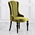  Floral Velvet Wooden Chair - Collection Piece 3D model small image 6