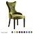 Luxurious Microvelvet and Wood Chair 3D model small image 1