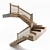 Wooden Spiral Staircase - Two-Flight 3D model small image 1