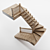 Wooden Spiral Staircase - Two-Flight 3D model small image 2