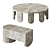 "White Walnut Briar Wood Gueridons 3D model small image 5