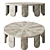 "White Walnut Briar Wood Gueridons 3D model small image 6