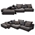 Contemporary PIXEL Sectional Sofa 3D model small image 1