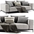 Luxurious Flexform Ettore Loveseat Modern 3D model small image 1