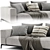 Luxurious Flexform Ettore Loveseat Modern 3D model small image 4