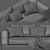 Luxurious Flexform Ettore Loveseat Modern 3D model small image 5