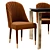 Modern Dining Chair and Table 3D model small image 3