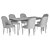 Modern Dining Chair and Table 3D model small image 6