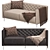 Tufted Leather Apartment Sofa 3D model small image 1