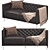 Tufted Leather Apartment Sofa 3D model small image 2