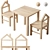 JLY House Kids Table Set 3D model small image 1