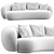 Stylish Wagell Curved Sofa 3D model small image 1