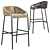 Elegant Cricket Stool with Back 3D model small image 2