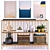 Scandinavian Oak Console with Steel Shelf 3D model small image 1