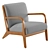 Modern Wood Armchair - Elegant Design 3D model small image 2