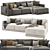 Cozy Modern Gather Sectional Sofa 3D model small image 1