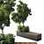 Urban Green Benches with Plants 3D model small image 3