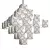 Elegant Black 3-Square Chandelier 3D model small image 2