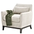 Elegant Harvey Accent Chair 3D model small image 4