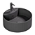 Ceramic Black Round Sink - 40cm Diameter 3D model small image 2
