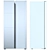 DEXP Silver Side-by-Side Refrigerator 3D model small image 2
