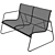 Modern Black 4-Seater Lounge Set 3D model small image 3