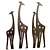 Giraffe Herd Garden Art Sculptures 3D model small image 1
