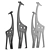 Giraffe Herd Garden Art Sculptures 3D model small image 3