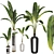 Banana Leaf Plant Vase Set 3D model small image 1